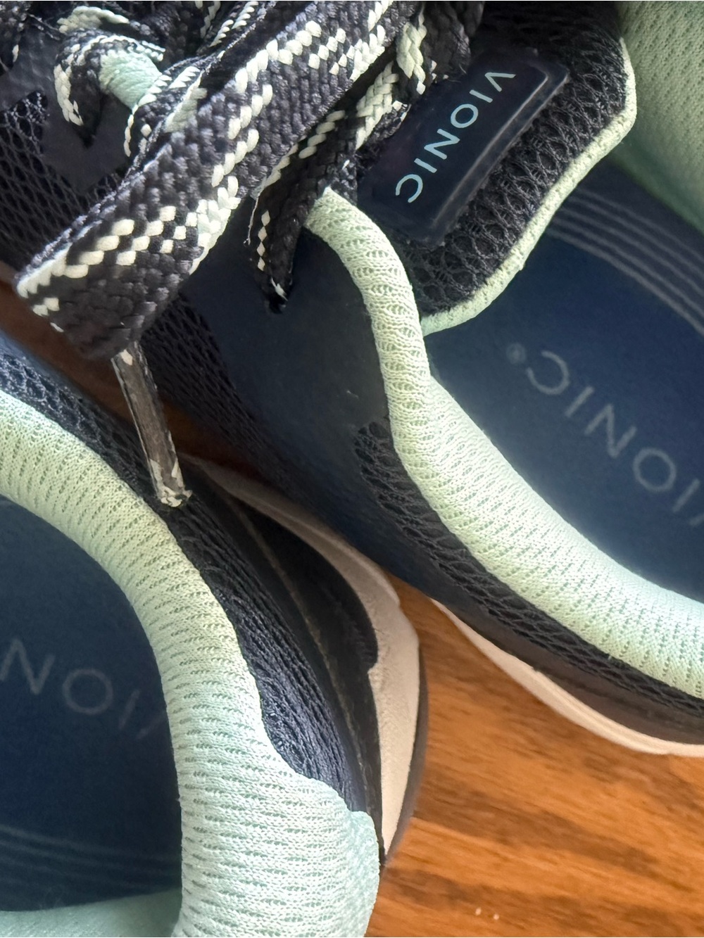 Like new Vionic Navy and Light Blue Lace-Up Sneakers - Picture 4 of 7